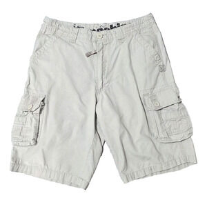 Machine Mens Cargo Shorts Size 32 Tan Beige Cotton Ripstop Y2K Skater Gorpcore